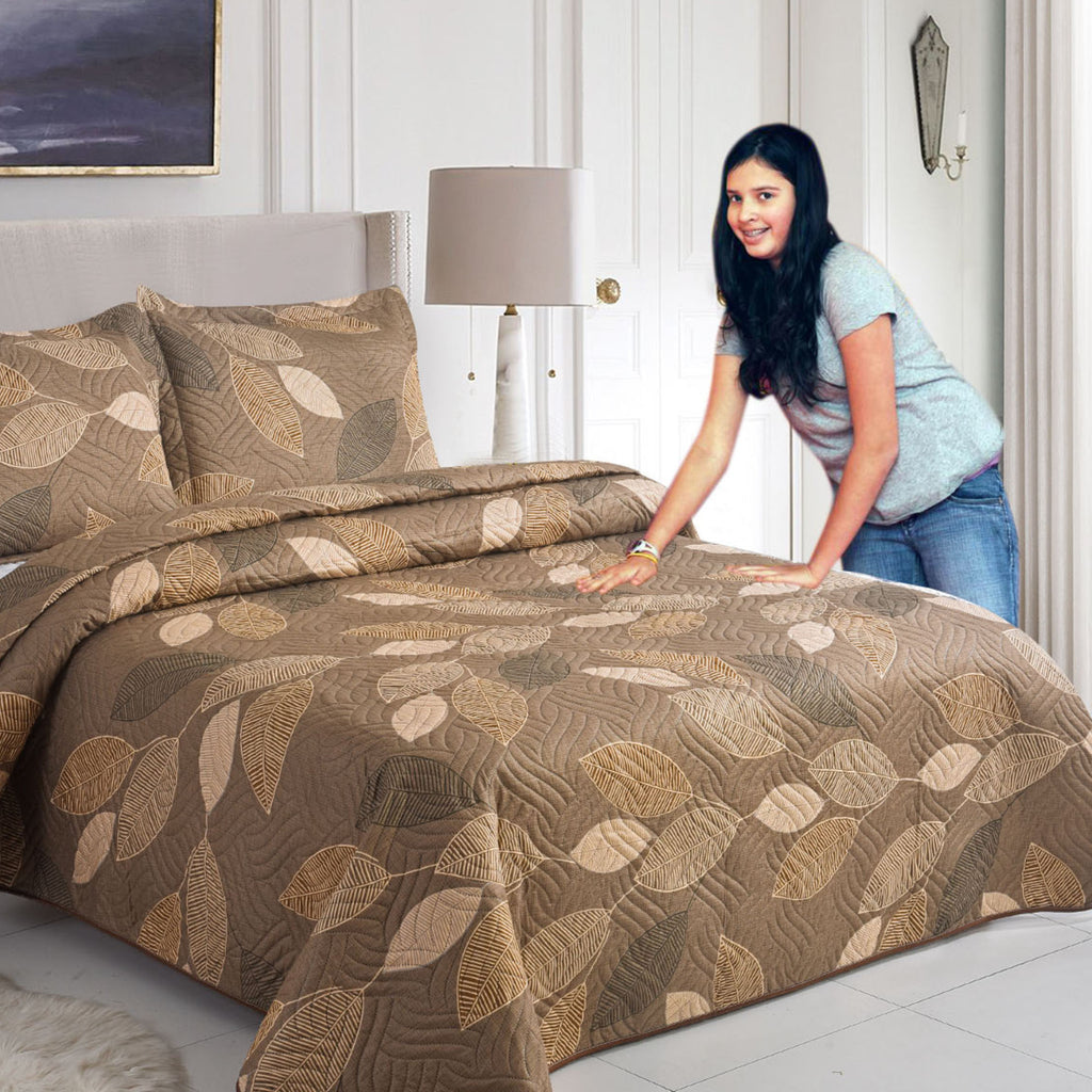 Luxury 3 Piece Bedding Set – Soft Microfibre Bedspread with Pillowcases | Lightweight & Cosy Bedspread-Milan