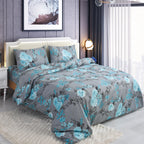 MillPrice Obsidian Marble Luxe Microfiber 4-Piece Bedding Set – Duvet Cover, Fitted Sheet & 2 Pillowcases