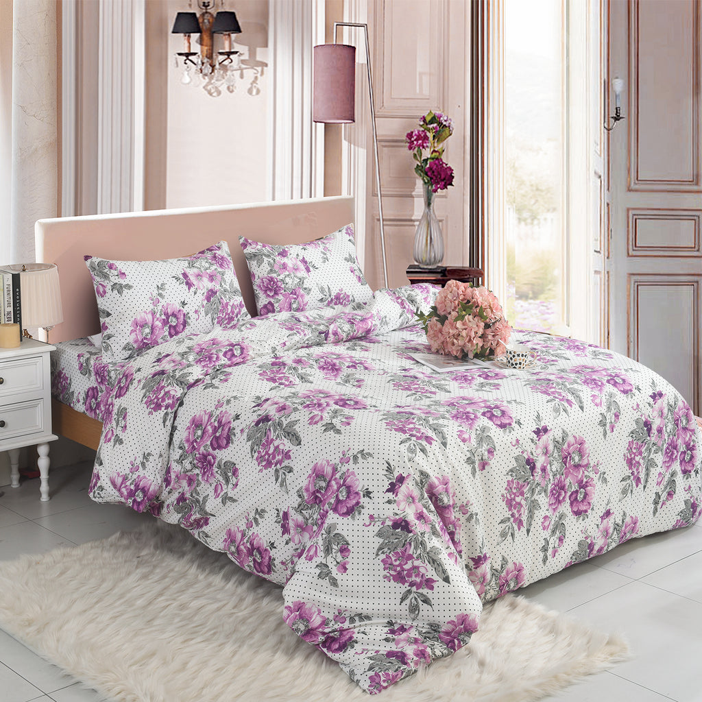 MillPrice Obsidian Marble Luxe Microfiber 4-Piece Bedding Set – Duvet Cover, Fitted Sheet & 2 Pillowcases