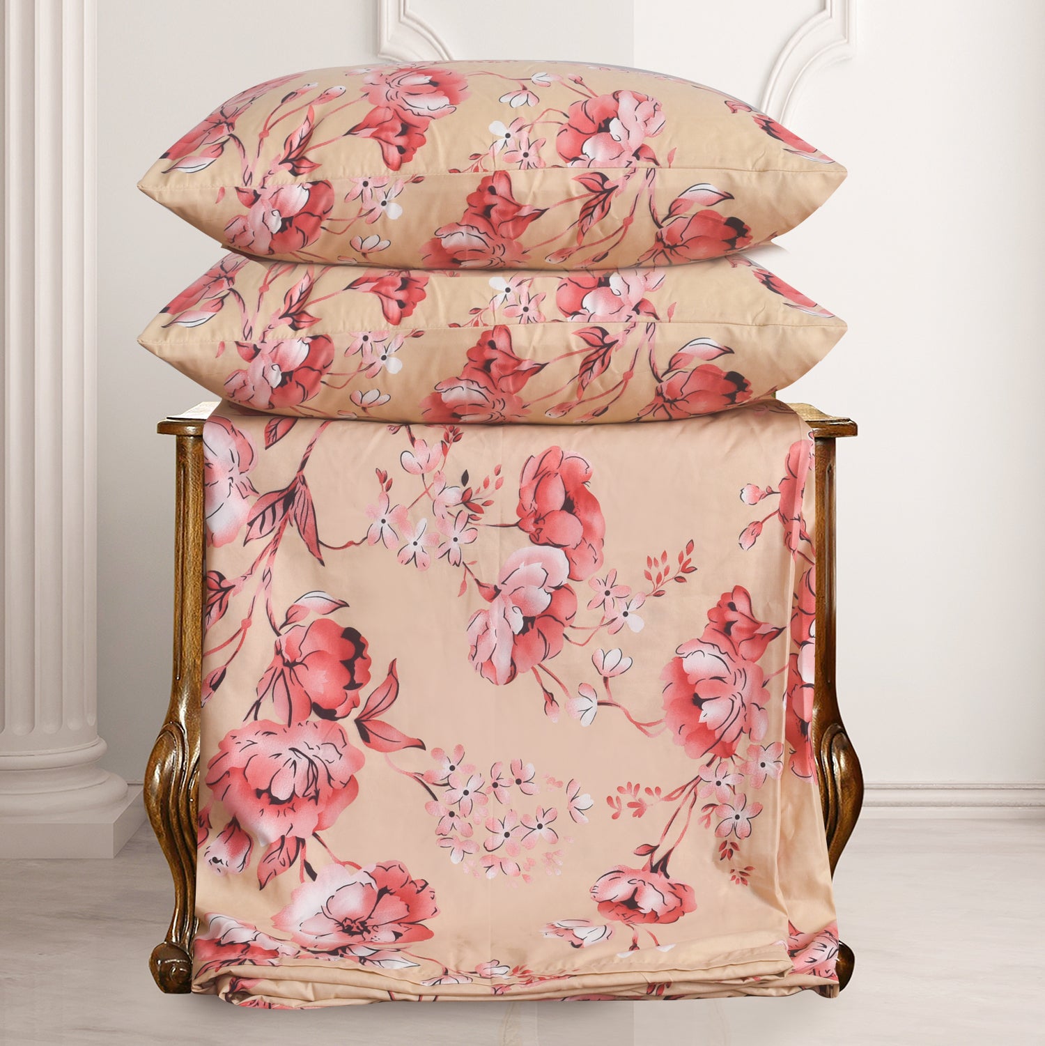 MillPrice Obsidian Marble Luxe Microfiber 4-Piece Bedding Set – Duvet Cover, Fitted Sheet & 2 Pillowcases