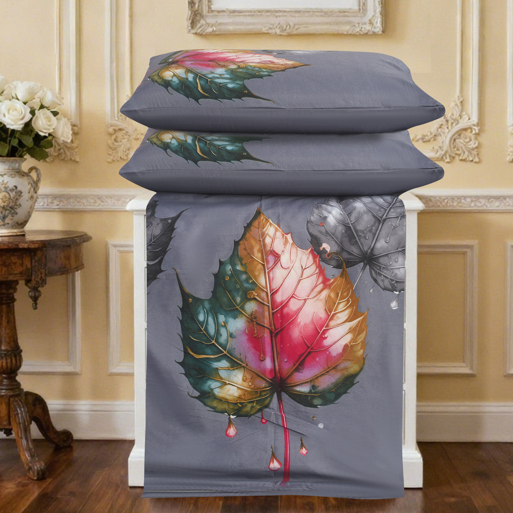 4 Piece 3D Duvet Cover Set with Fitted Sheet, Soft Microfiber Duvet Cover Set, Printed Quilt Cover Bedding with Pillowcases, Single Double King Super King