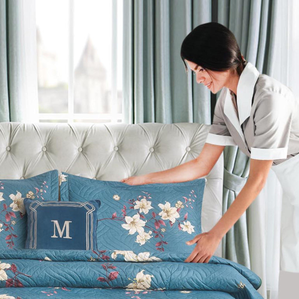 MillPrice Quilted 3-Piece Bedspread Set – Elegant Layered Comfort with Coordinated Pillowcases