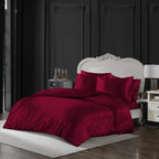 MillPrice Luxury 10 Piece Satin Bedding Set Duvet Cover Fitted Sheet Pillowcases Sleep Mask & Hair Accessories