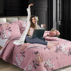 Luxury 3 Piece Bedding Set – Soft Microfibre Bedspread with Pillowcases | Lightweight & Cosy Bedspread-Milan