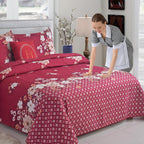 MillPrice Quilted 3-Piece Bedspread Set – Elegant Layered Comfort with Coordinated Pillowcases