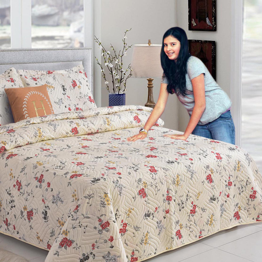 Luxury 3 Piece Bedding Set – Soft Microfibre Bedspread with Pillowcases | Lightweight & Cosy Bedspread-Milan