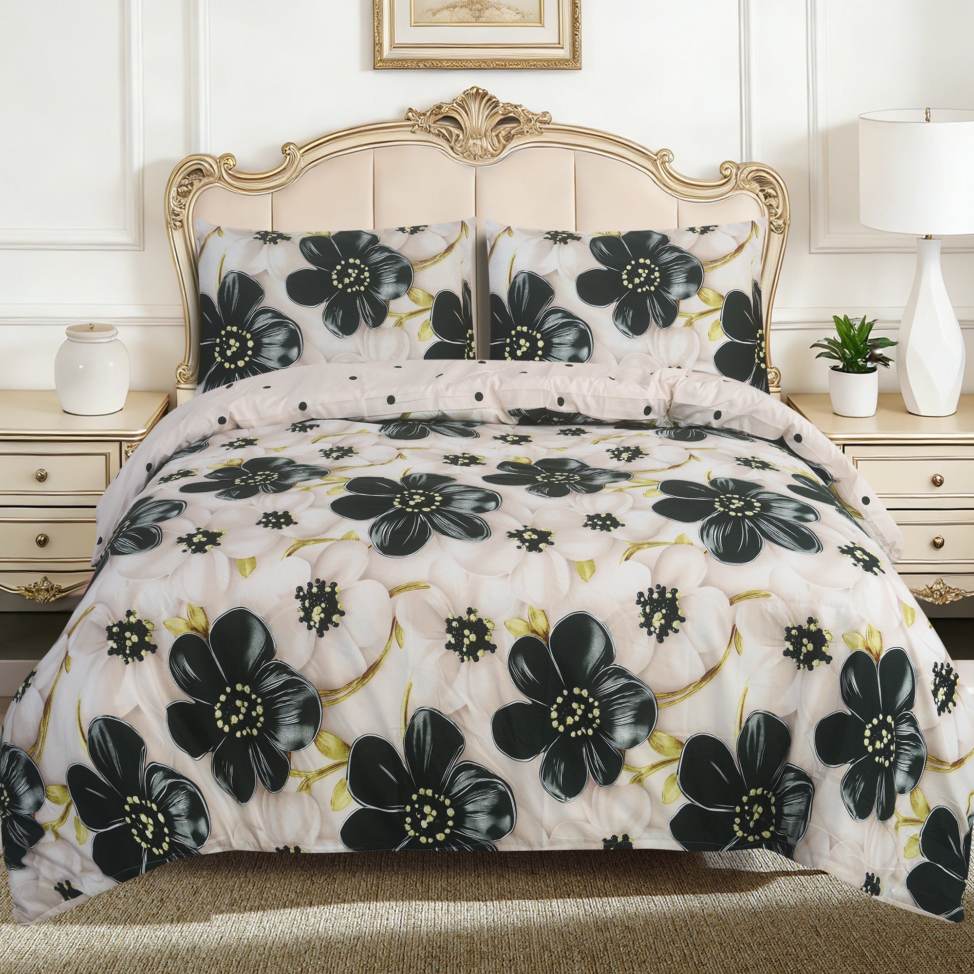 MillPrice 4 Piece 3D Printed Bedding Set Microfibre Duvet Cover Fitted Sheet & Pillowcases