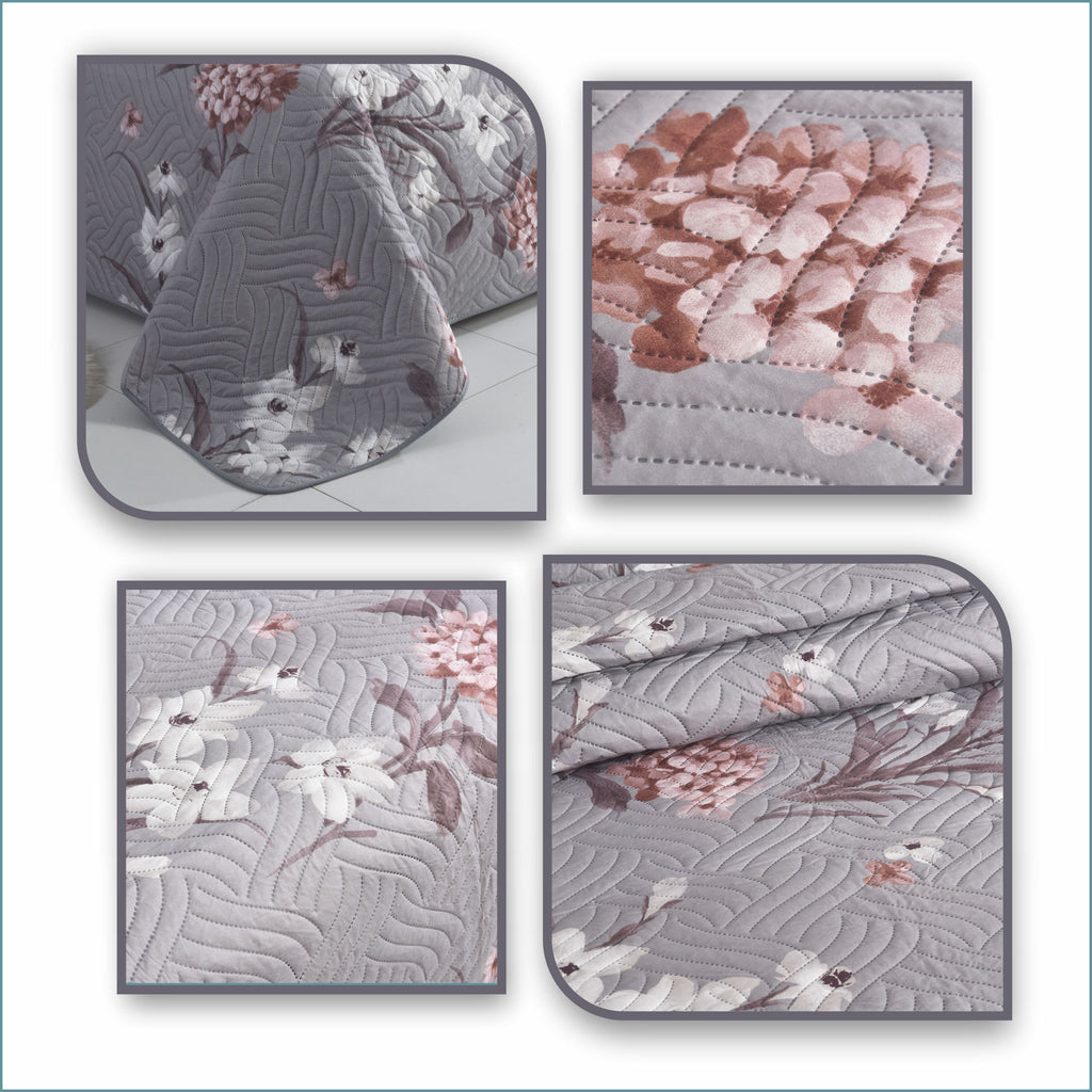 MillPrice Quilted 3-Piece Bedspread Set – Elegant Layered Comfort with Coordinated Pillowcases