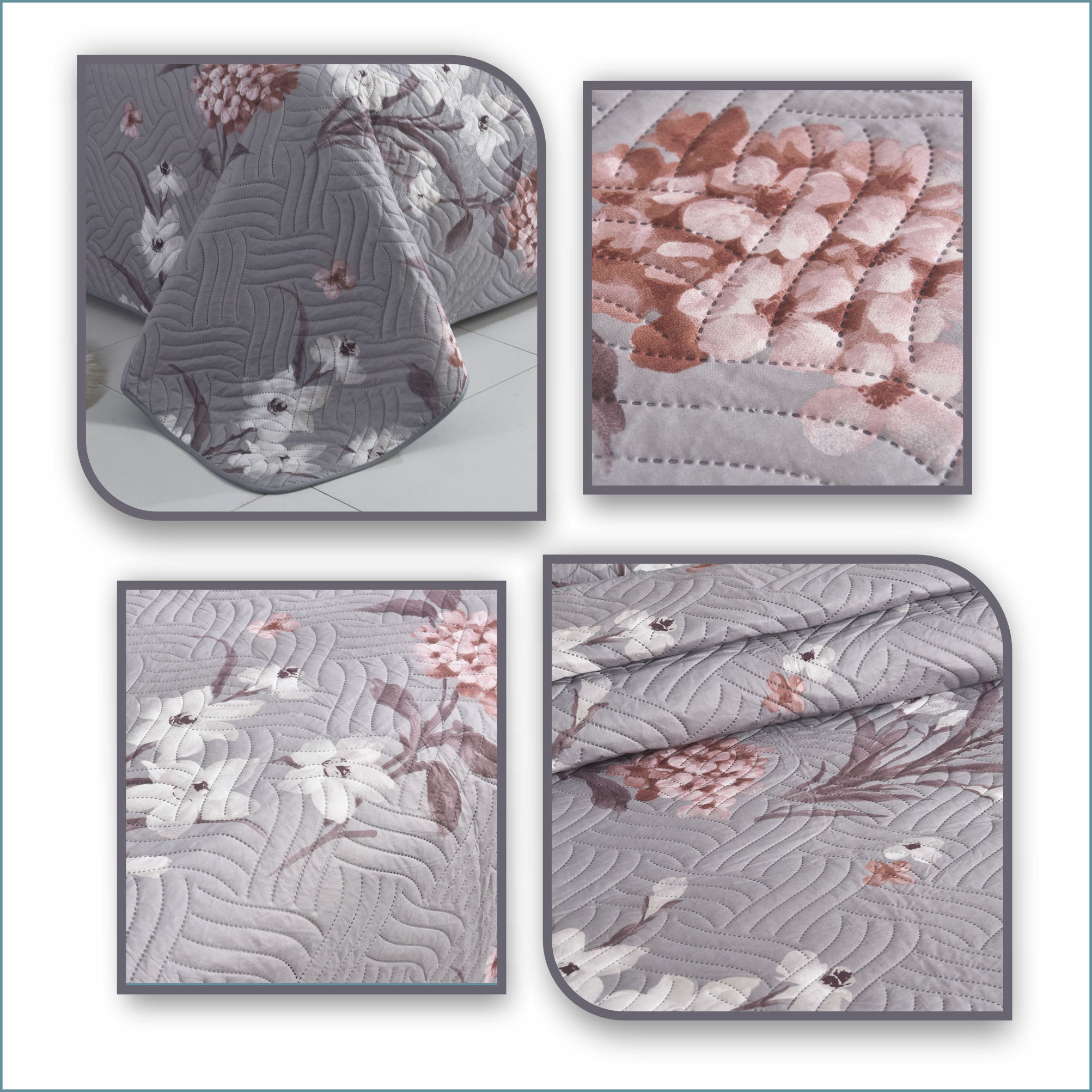 MillPrice Quilted 3-Piece Bedspread Set – Elegant Layered Comfort with Coordinated Pillowcases