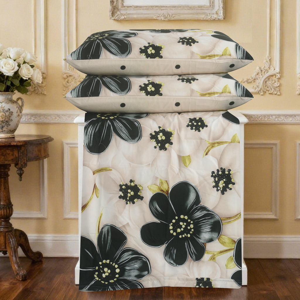 4 Piece 3D Duvet Cover Set with Fitted Sheet, Soft Microfiber Duvet Cover Set, Printed Quilt Cover Bedding with Pillowcases, Single Double King Super King