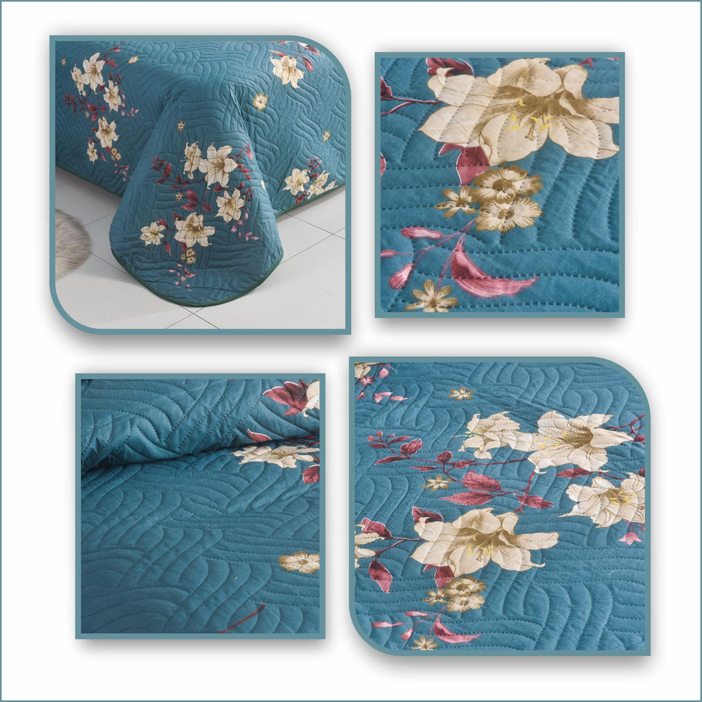 MillPrice Quilted 3-Piece Bedspread Set – Elegant Layered Comfort with Coordinated Pillowcases