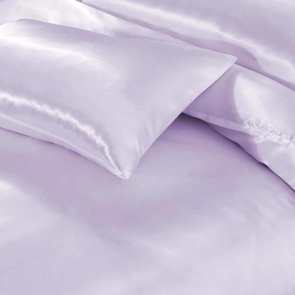 Luxury Satin Silk 6-Piece Bedding Set – Duvet Cover, Fitted Sheet & Pillowcases – Hotel-Style Soft, Elegant Bed Linen UK Sizes