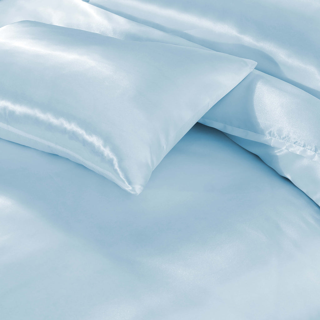 Luxury Satin Silk 6-Piece Bedding Set – Duvet Cover, Fitted Sheet & Pillowcases – Hotel-Style Soft, Elegant Bed Linen UK Sizes