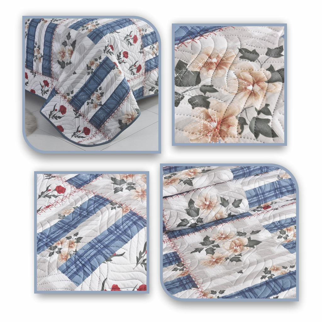 Luxury 3 Piece Bedding Set – Soft Microfibre Bedspread with Pillowcases | Lightweight & Cosy Bedspread-Milan