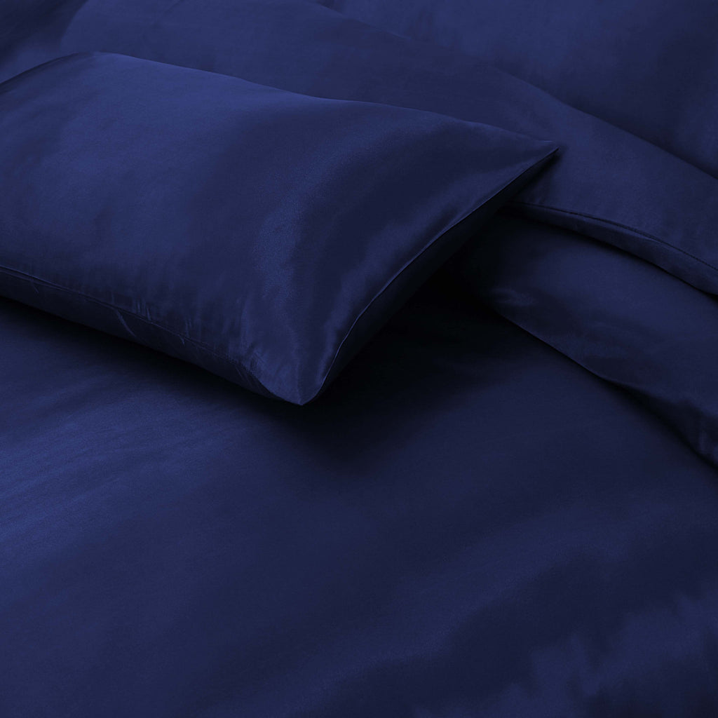 Luxury Satin Silk 6-Piece Bedding Set – Duvet Cover, Fitted Sheet & Pillowcases – Hotel-Style Soft, Elegant Bed Linen UK Sizes