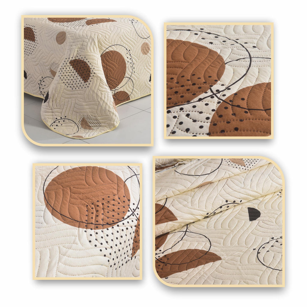 MillPrice Quilted 3-Piece Bedspread Set – Elegant Layered Comfort with Coordinated Pillowcases
