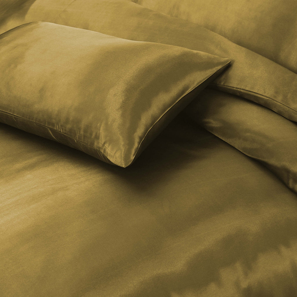 Luxury Satin Silk 6-Piece Bedding Set – Duvet Cover, Fitted Sheet & Pillowcases – Hotel-Style Soft, Elegant Bed Linen UK Sizes