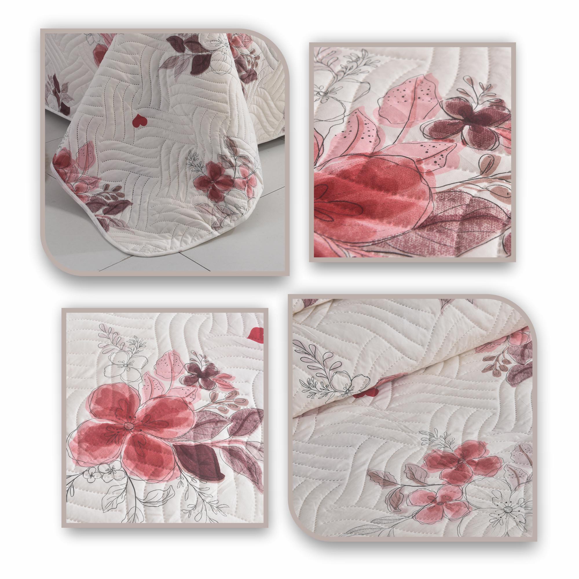 MillPrice Quilted 3-Piece Bedspread Set – Elegant Layered Comfort with Coordinated Pillowcases