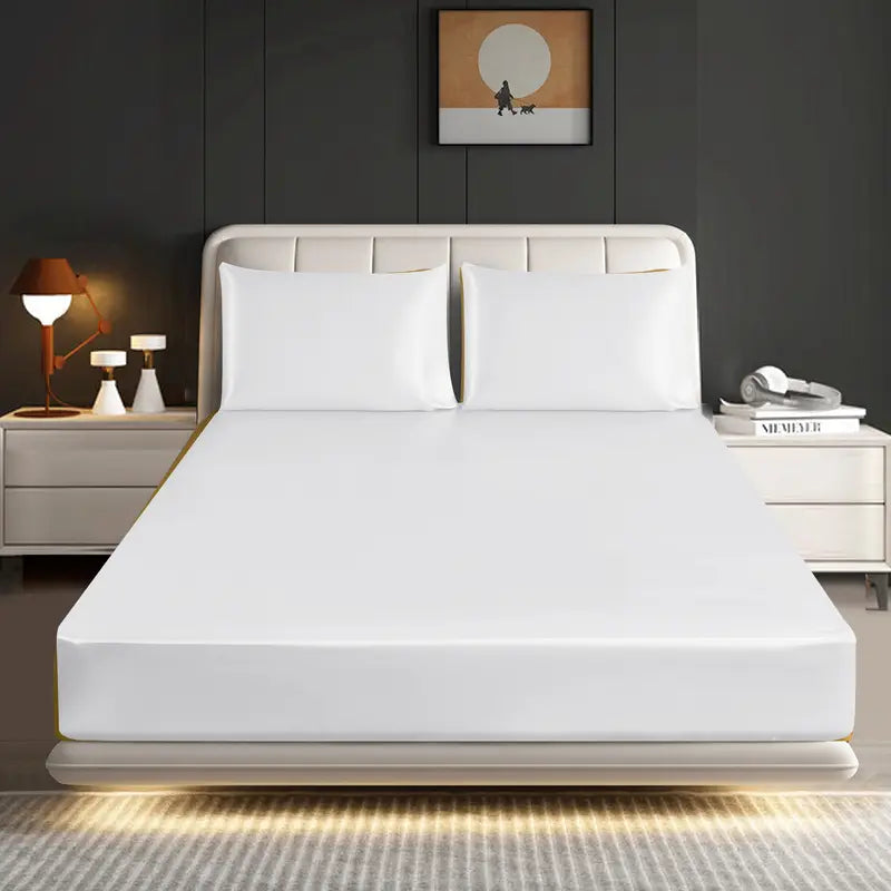 Mill Price Luxury Satin Fitted Sheet Set – 40cm Extra Deep Bed Sheet with Pillowcases | Single Double King