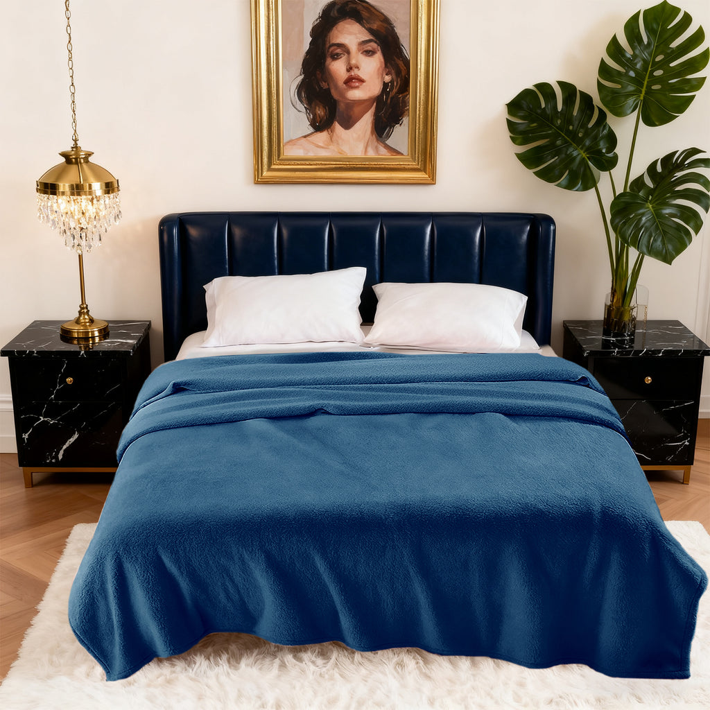 MillPrice Plain Fleece Throw Blanket – Soft Everyday Warmth