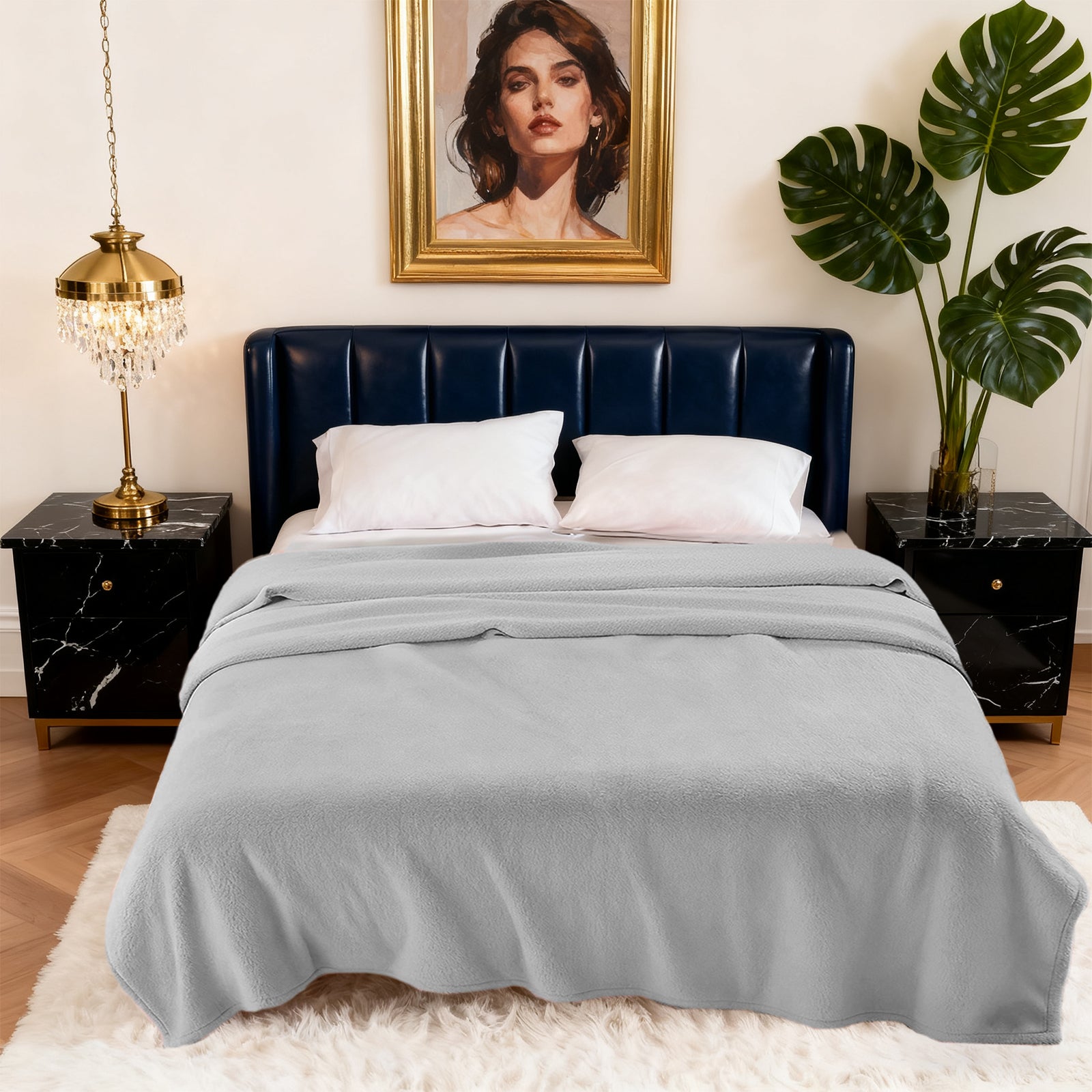 MillPrice Plain Fleece Throw Blanket – Soft Everyday Warmth