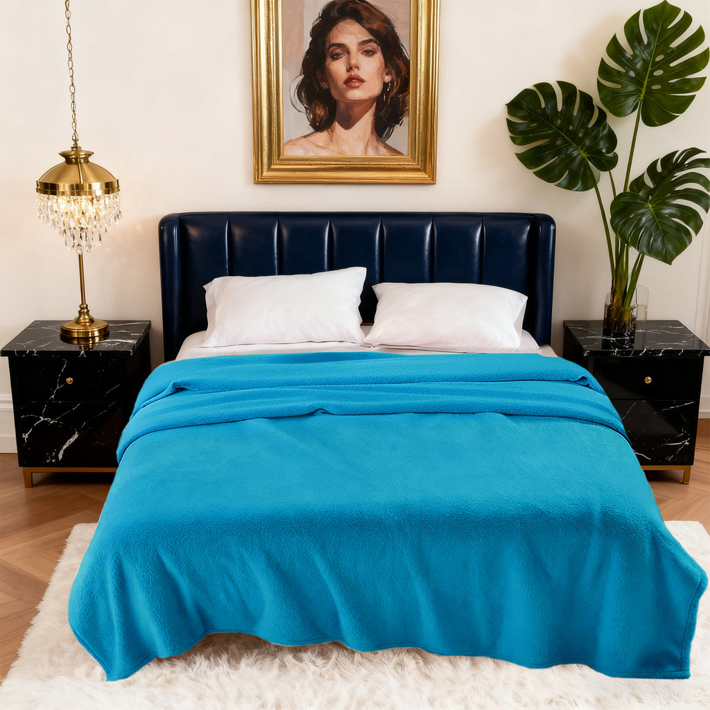 MillPrice Plain Fleece Throw Blanket – Soft Everyday Warmth