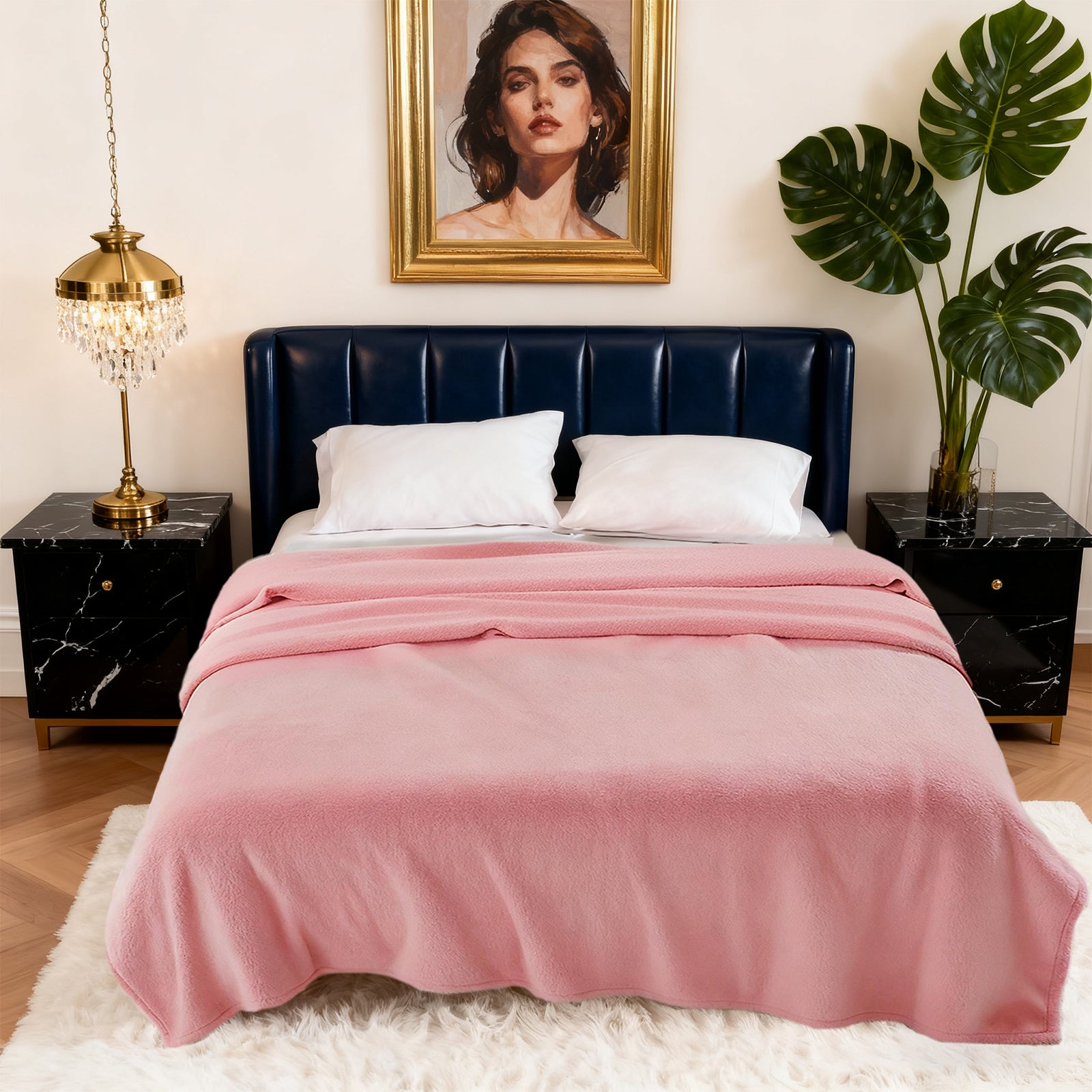 MillPrice Plain Fleece Throw Blanket – Soft Everyday Warmth