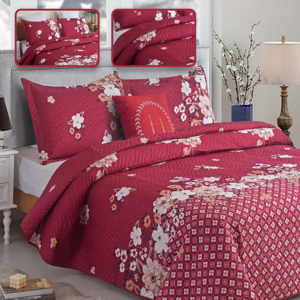Luxury 3 Piece Bedding Set – Soft Microfibre Bedspread with Pillowcases | Lightweight & Cosy Bedspread-Milan
