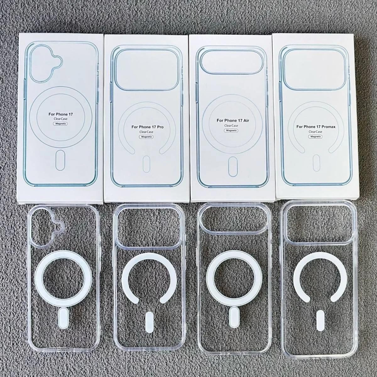 MillPrice Clear Magnetic Case for iPhone 17 Series – Slim Shockproof Protection with Tempered Glass