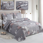 MillPrice Quilted 3-Piece Bedspread Set – Elegant Layered Comfort with Coordinated Pillowcases