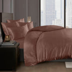 MillPrice Luxury 10 Piece Satin Bedding Set Duvet Cover Fitted Sheet Pillowcases Sleep Mask & Hair Accessories