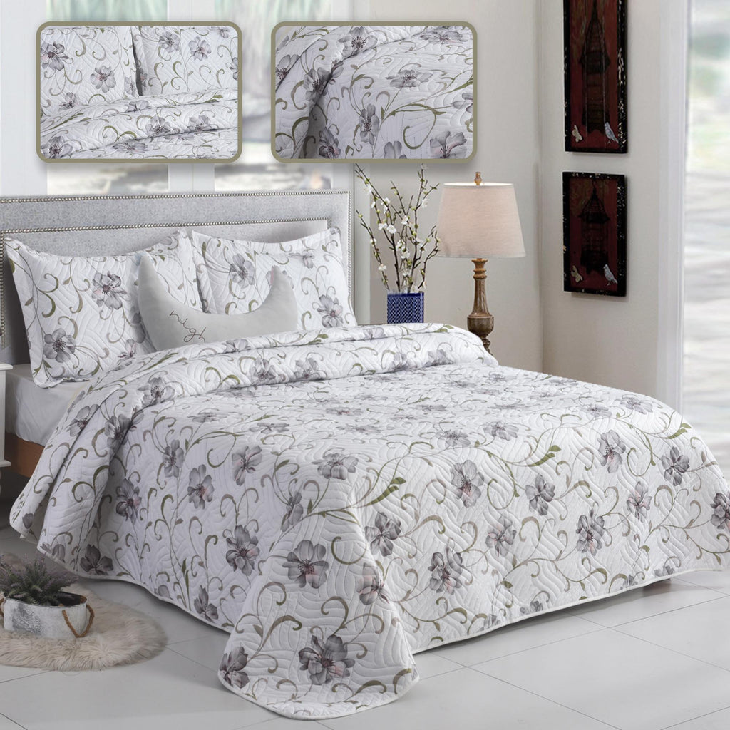 Luxury 3 Piece Bedding Set – Soft Microfibre Bedspread with Pillowcases | Lightweight & Cosy Bedspread-Milan