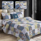 MillPrice Quilted 3-Piece Bedspread Set – Elegant Layered Comfort with Coordinated Pillowcases