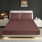 Mill Price Luxury Satin Fitted Sheet Set – 40cm Extra Deep Bed Sheet with Pillowcases | Single Double King