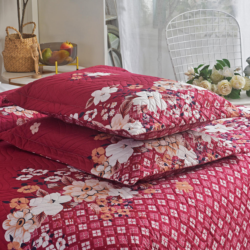 MillPrice Quilted 3-Piece Bedspread Set – Elegant Layered Comfort with Coordinated Pillowcases