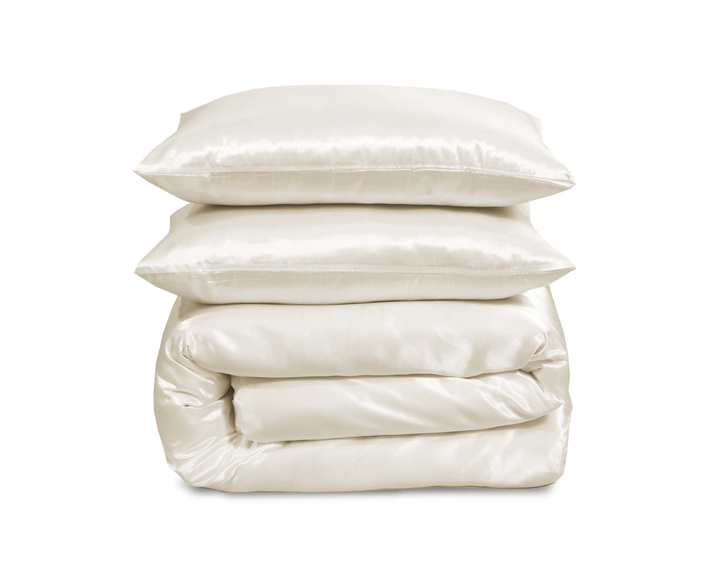 Luxury Satin Silk 6-Piece Bedding Set – Duvet Cover, Fitted Sheet & Pillowcases – Hotel-Style Soft, Elegant Bed Linen UK Sizes
