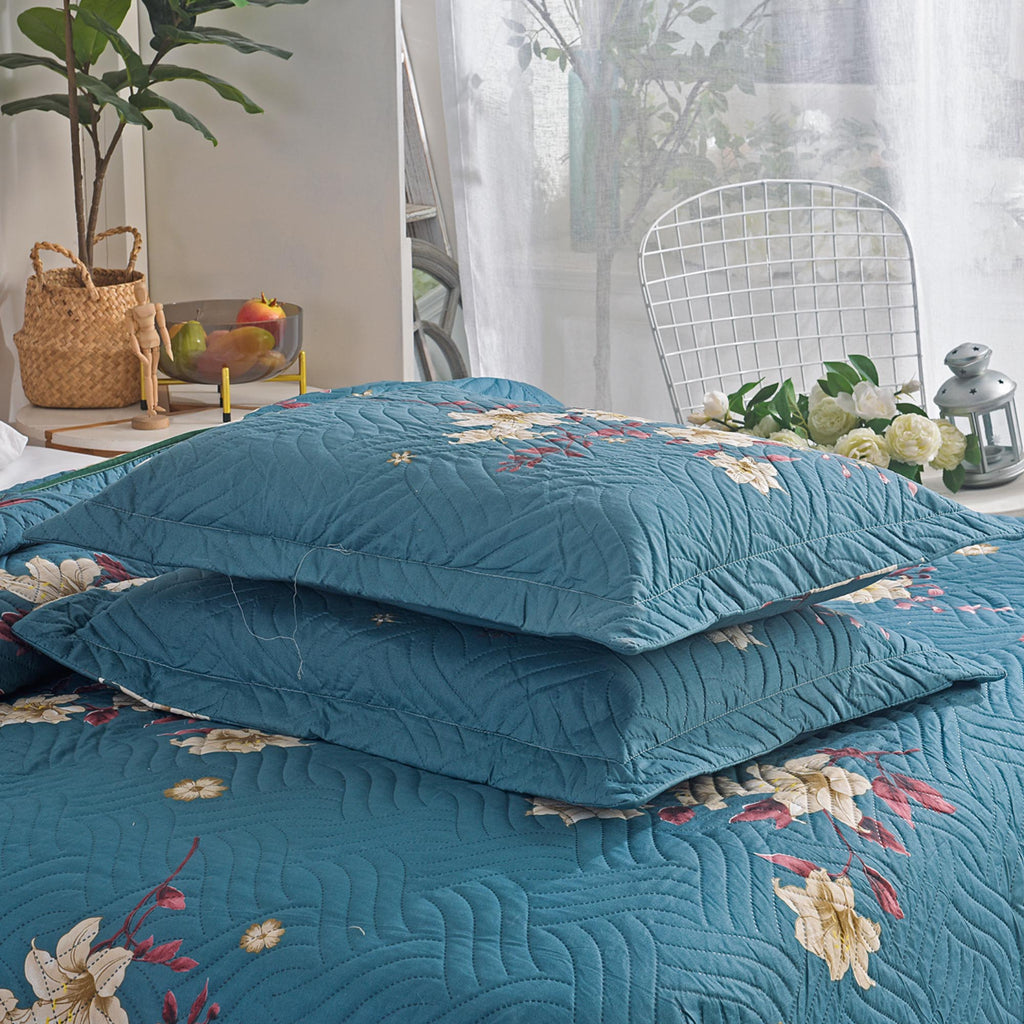 MillPrice Quilted 3-Piece Bedspread Set – Elegant Layered Comfort with Coordinated Pillowcases