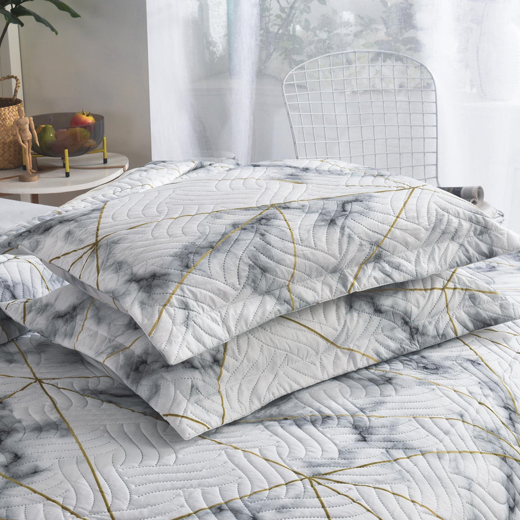 MillPrice Quilted 3-Piece Bedspread Set – Elegant Layered Comfort with Coordinated Pillowcases