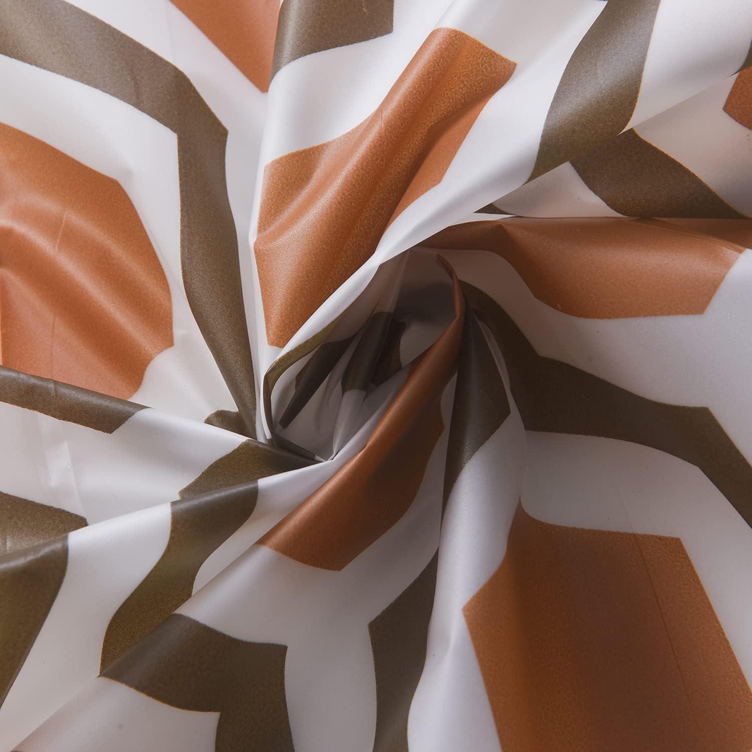 Waterproof Shower Curtain - Machine Washable, Stitched Steel Eyelets, Includes 12 Hooks