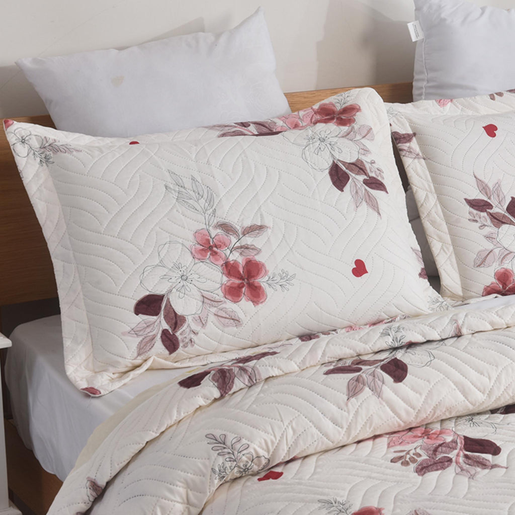 MillPrice Quilted 3-Piece Bedspread Set – Elegant Layered Comfort with Coordinated Pillowcases