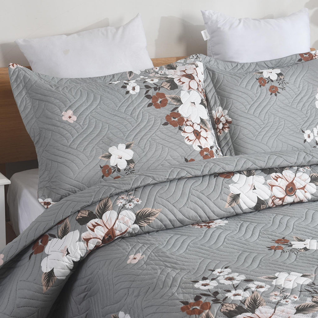 MillPrice Quilted 3-Piece Bedspread Set – Elegant Layered Comfort with Coordinated Pillowcases