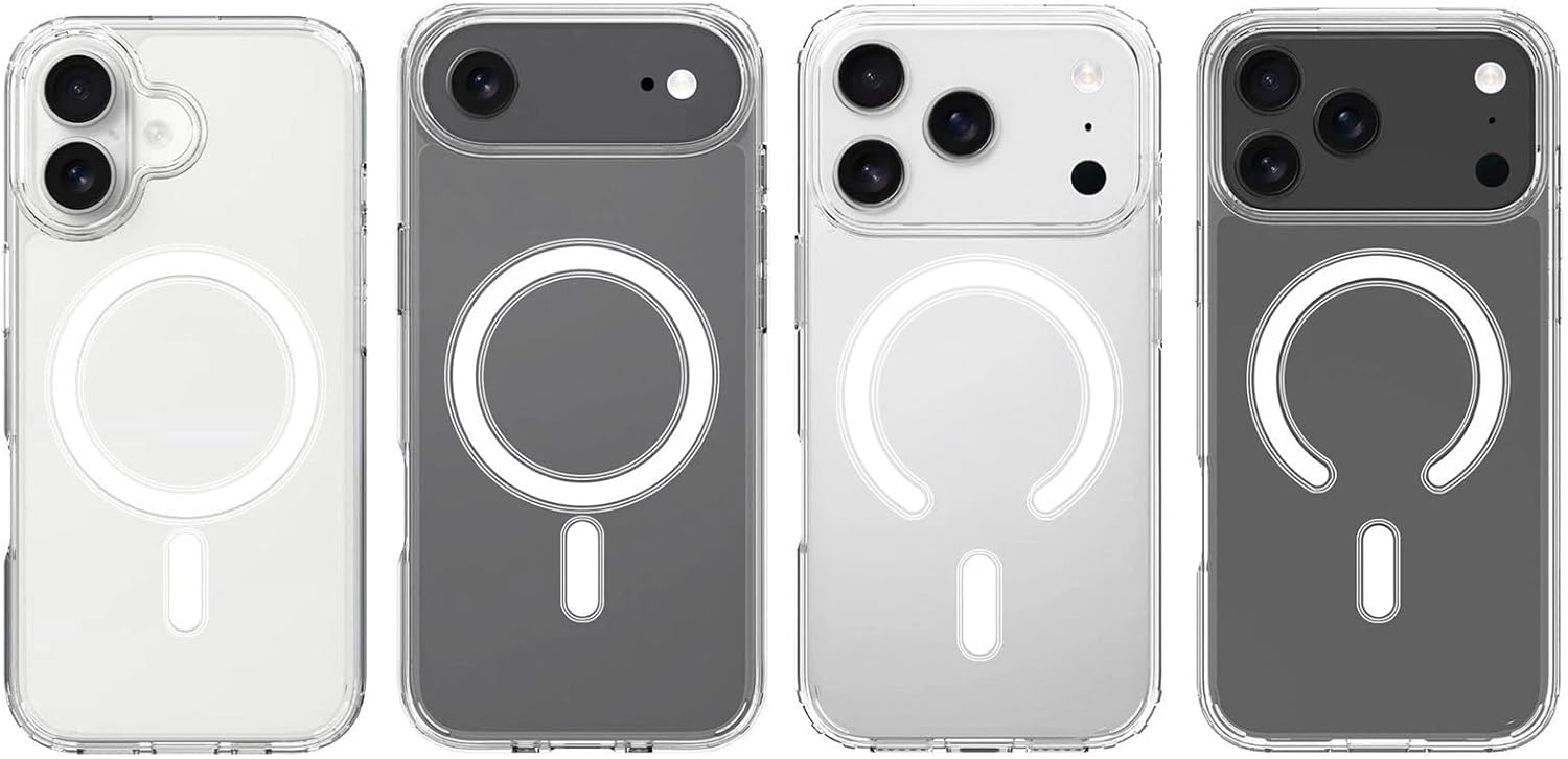 MillPrice Clear Magnetic Case for iPhone 17 Series – Slim Shockproof Protection with Tempered Glass