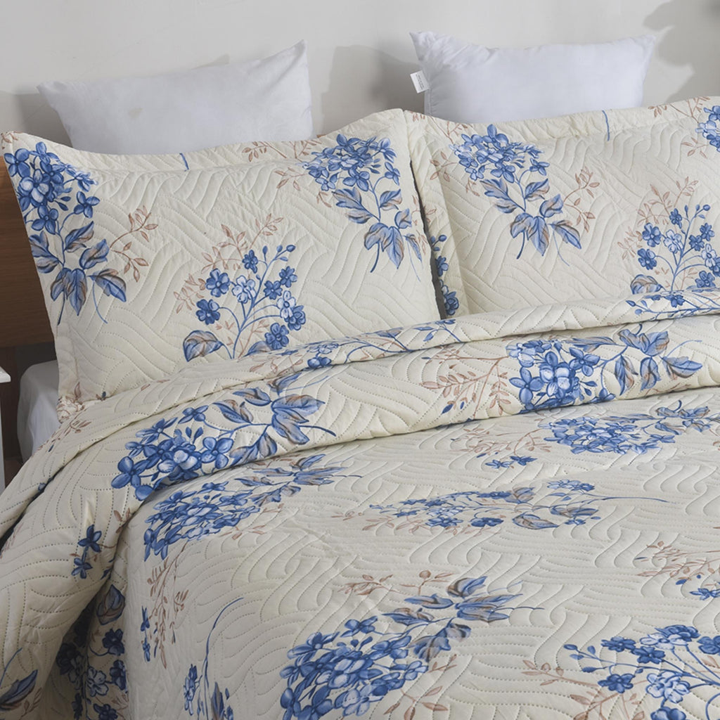 MillPrice Quilted 3-Piece Bedspread Set – Elegant Layered Comfort with Coordinated Pillowcases