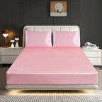 Mill Price Luxury Satin Fitted Sheet Set – 40cm Extra Deep Bed Sheet with Pillowcases | Single Double King