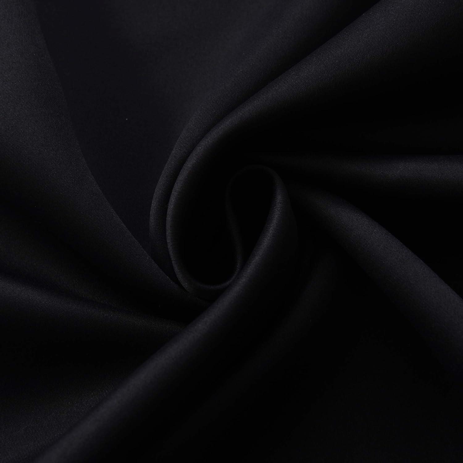 Insulated Thermal Blackout Curtains - Heavy Thick, Eyelet Ring Top Pair with Tie Backs