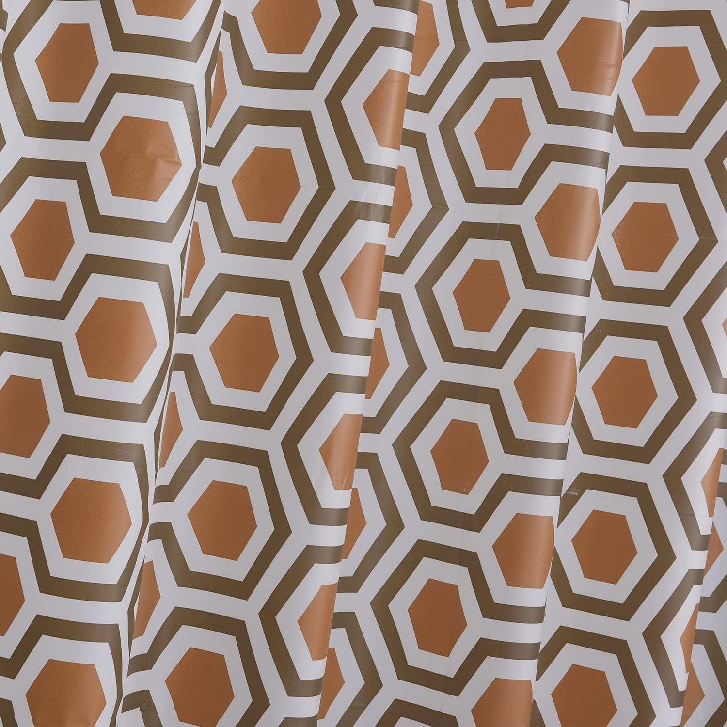 Waterproof Shower Curtain - Machine Washable, Stitched Steel Eyelets, Includes 12 Hooks