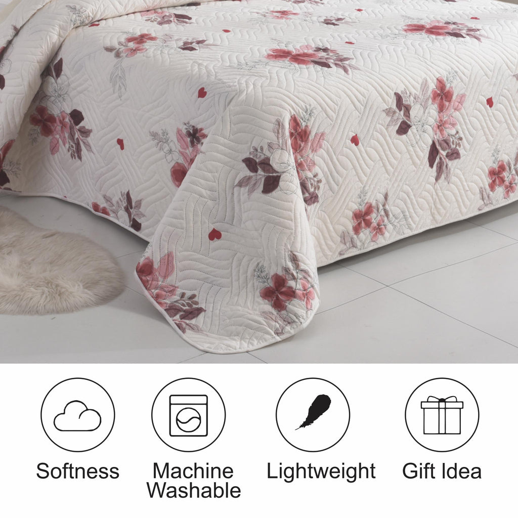 MillPrice Quilted 3-Piece Bedspread Set – Elegant Layered Comfort with Coordinated Pillowcases