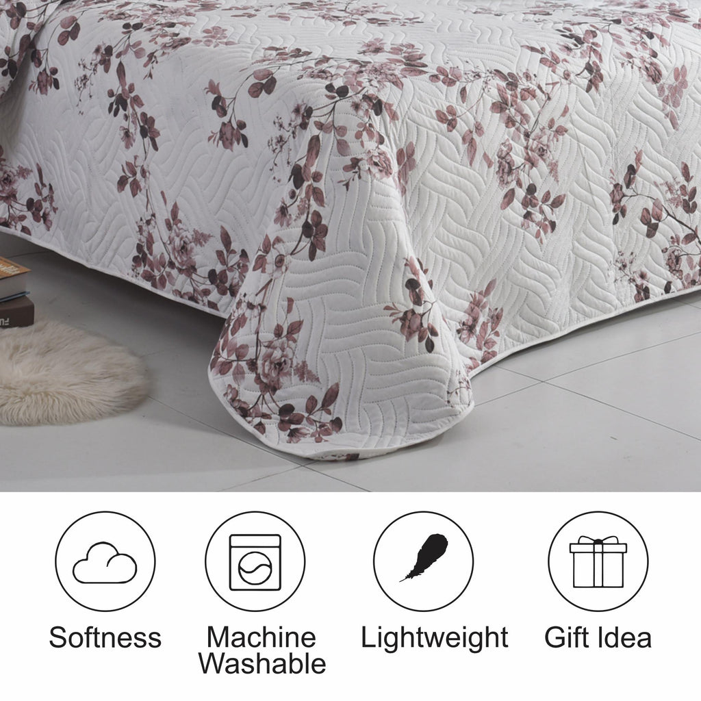 Luxury 3 Piece Bedding Set – Soft Microfibre Bedspread with Pillowcases | Lightweight & Cosy Bedspread-Milan