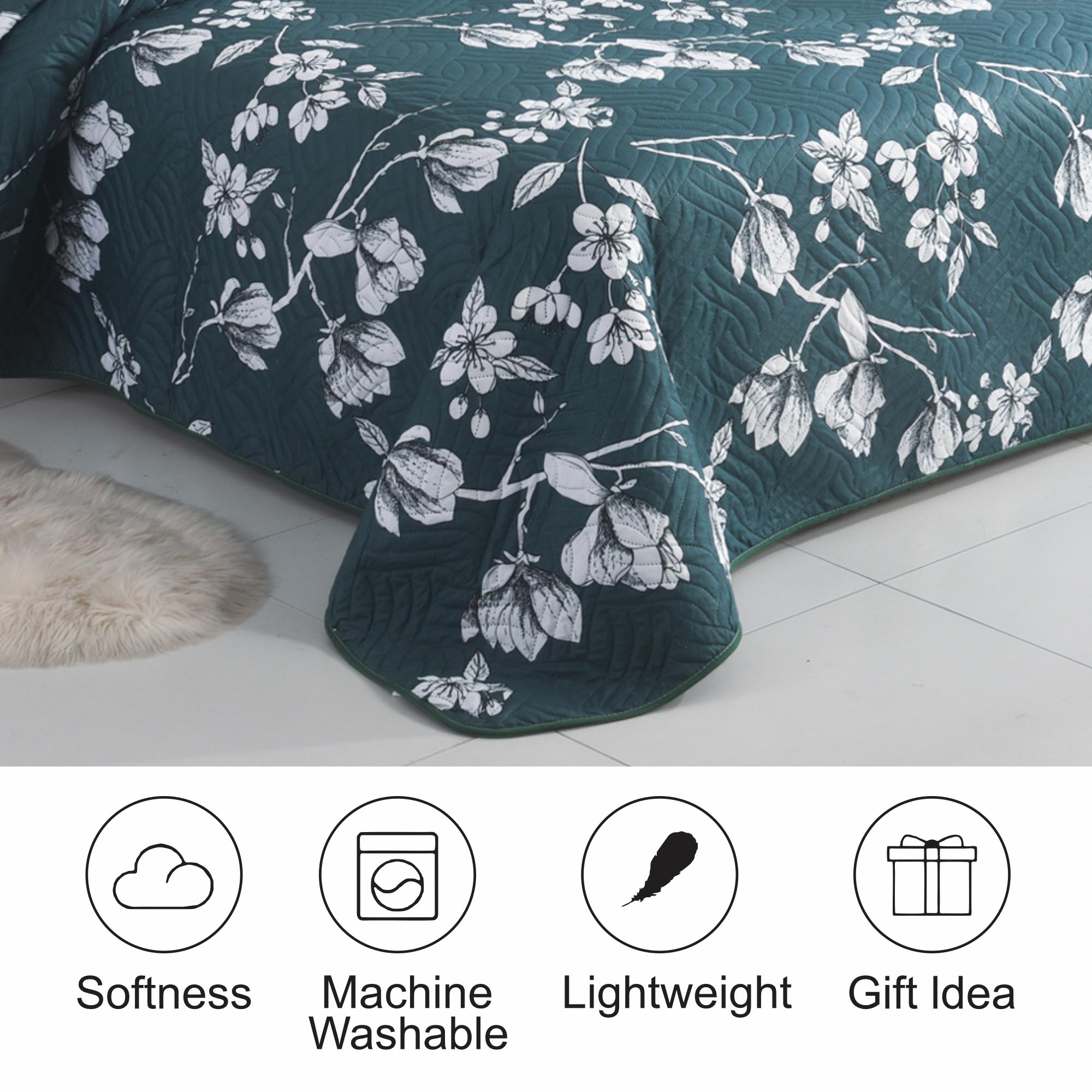 MillPrice Quilted 3-Piece Bedspread Set – Elegant Layered Comfort with Coordinated Pillowcases