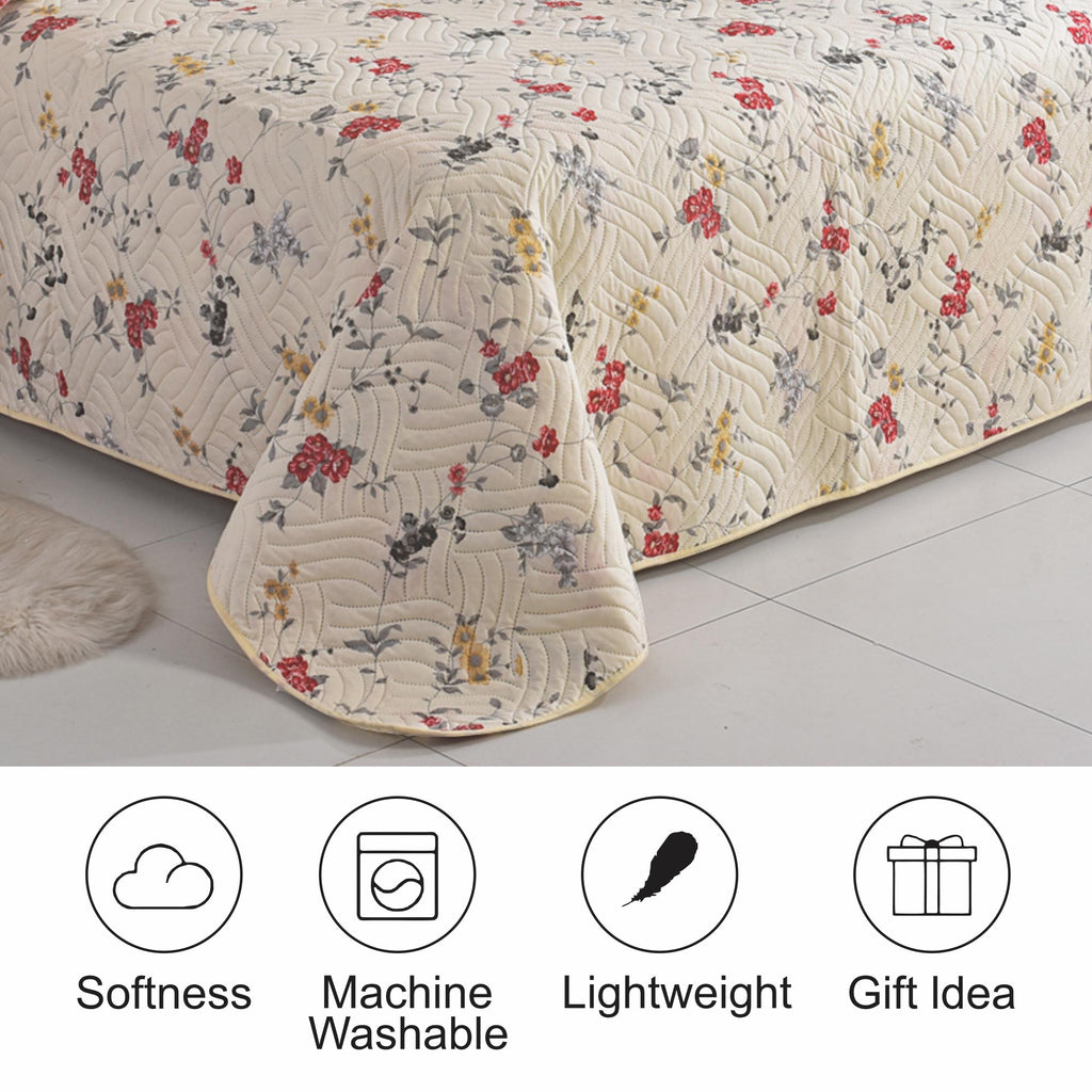 MillPrice Quilted 3-Piece Bedspread Set – Elegant Layered Comfort with Coordinated Pillowcases